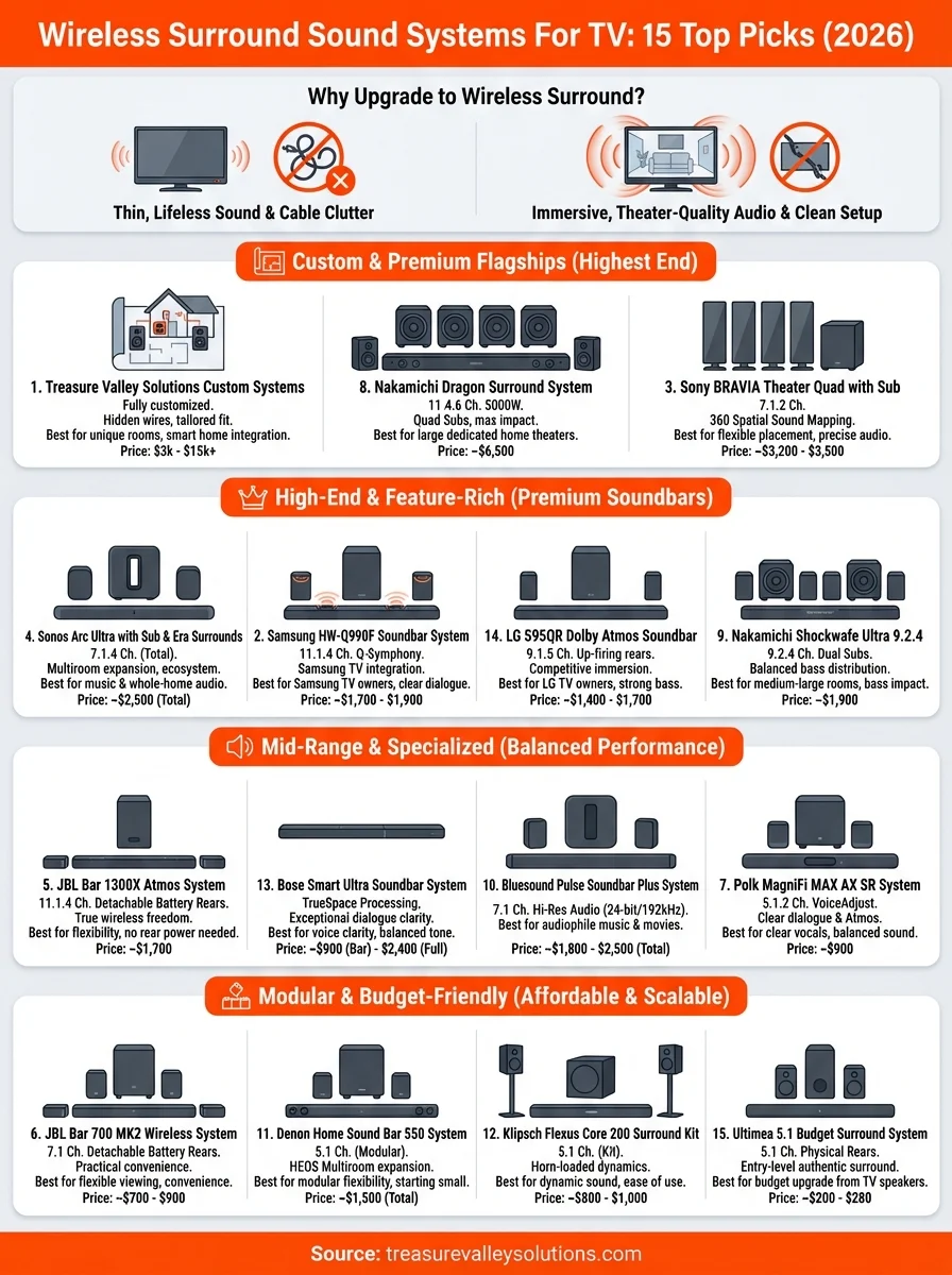 wireless surround sound systems for tv infographic