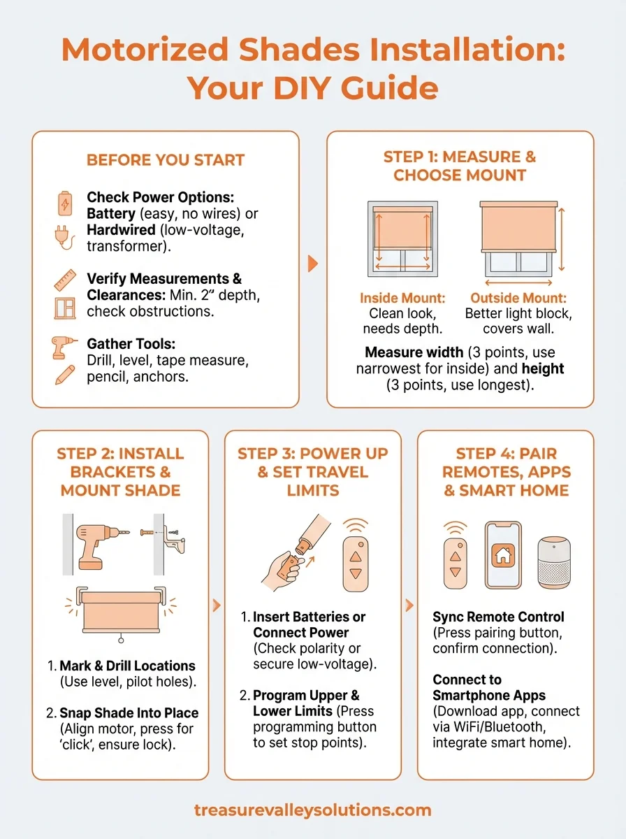 motorized shades installation infographic